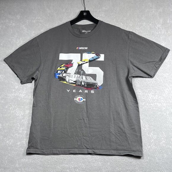 NASCAR T-Shirt Mens X-Large Gray 75 Years 2023 NASCAR Cup Series Short Sleeve - Picture 1 of 11